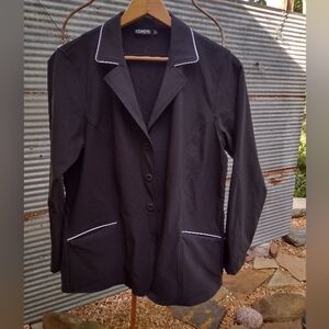 Kerrits Black Equestrian Blazer with White Piping